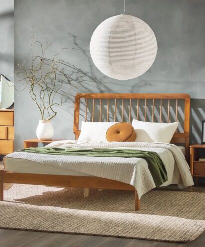Mid Century Slatted Solid wood